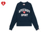 APPLIQUE PATCH AND HEART EMBROIDERY SWEAT SHIRT