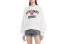 APPLIQUE PATCH AND HEART EMBROIDERY SWEAT SHIRT