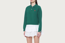 EMBROIDERY HEART BADGE  POLO SWEAT SHIRT