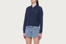 EMBROIDERY HEART BADGE  POLO SWEAT SHIRT