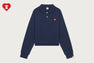 EMBROIDERY HEART BADGE  POLO SWEAT SHIRT