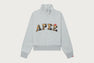 PLAID PATCHED HALF ZIP SWEAT SHIRT