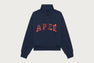 PLAID PATCHED HALF ZIP SWEAT SHIRT