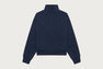 PLAID PATCHED HALF ZIP SWEAT SHIRT