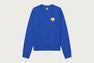 PATENT PU DEBOSS HEART BADGE SWEAT SHIRT