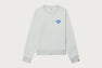 PATENT PU DEBOSS HEART BADGE SWEAT SHIRT
