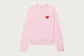 PATENT PU DEBOSS HEART BADGE SWEAT SHIRT