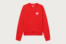 PATENT PU DEBOSS HEART BADGE SWEAT SHIRT