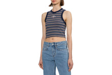 APEE BABY EMBROIDERY STRIPE CROP TANK TOP