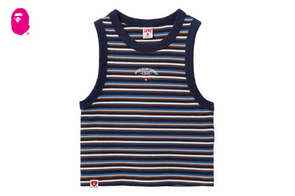 APEE BABY EMBROIDERY STRIPE CROP TANK TOP
