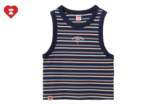 APEE BABY EMBROIDERY STRIPE CROP TANK TOP