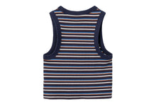 APEE BABY EMBROIDERY STRIPE CROP TANK TOP