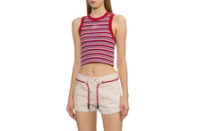 APEE BABY EMBROIDERY STRIPE CROP TANK TOP