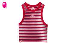APEE BABY EMBROIDERY STRIPE CROP TANK TOP