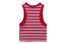 APEE BABY EMBROIDERY STRIPE CROP TANK TOP