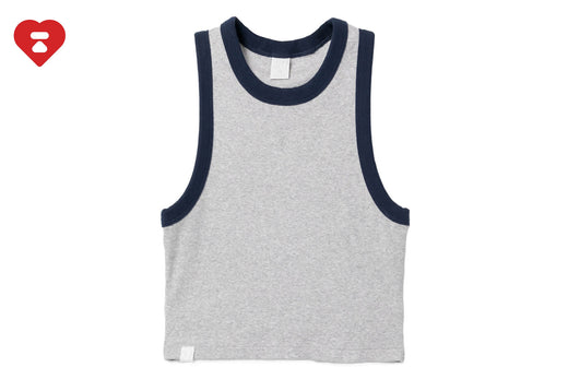 HEART BADGE RIB CROP TANK TOP