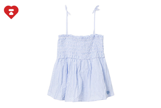 HEART BADGE WOVEN STRIPE CAMI TOP