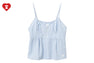 HEART BADGE WOVEN TABLE CHECK CAMI TOP