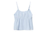 HEART BADGE WOVEN TABLE CHECK CAMI TOP