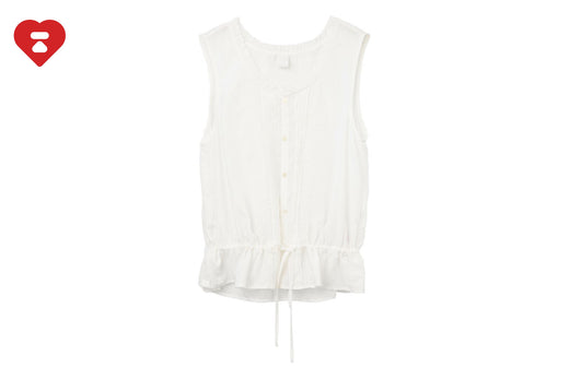 HEART BADGE WOVEN TANK TOP