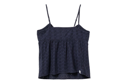 HEART BADGE WOVEN GARMENT DYE CAMI TOP