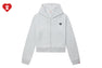 HEART BADGE HOODED ZIP UP SWEATER