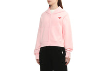 HEART BADGE HOODED ZIP UP SWEATER