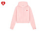 HEART BADGE HOODED ZIP UP SWEATER