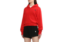 HEART BADGE HOODED ZIP UP SWEATER