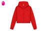 HEART BADGE HOODED ZIP UP SWEATER