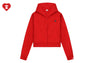 HEART BADGE HOODED ZIP UP SWEATER