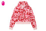 HEART BADGE CAMO HOODED ZIP UP SWEATER