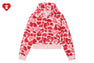 HEART BADGE CAMO HOODED ZIP UP SWEATER