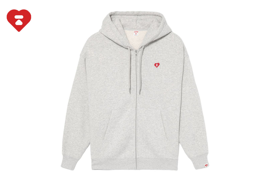 HEART BADGE HOODED ZIP UP SWEATER | bape.com