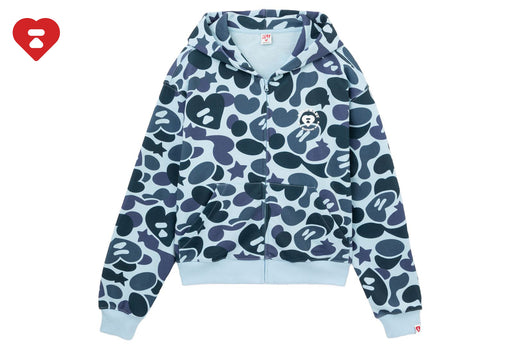CAMO HOODED ZIP UP SWEATER