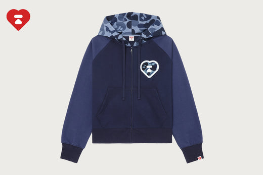 APEE CAMO CHENILLE EMBROIDERY BADGE ZIP HOODIE