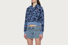 HEART BADGE CAMO HOODED ZIP UP SWEATER #1