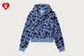 HEART BADGE CAMO HOODED ZIP UP SWEATER #1