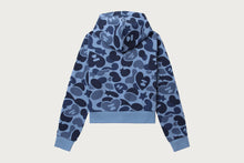 HEART BADGE CAMO HOODED ZIP UP SWEATER #1
