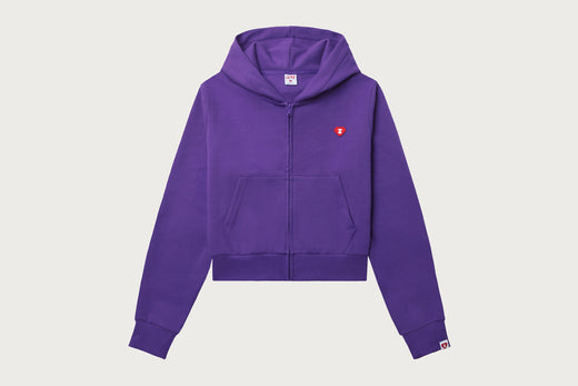 HEART BADGE HOODED ZIP UP SWEATER #2