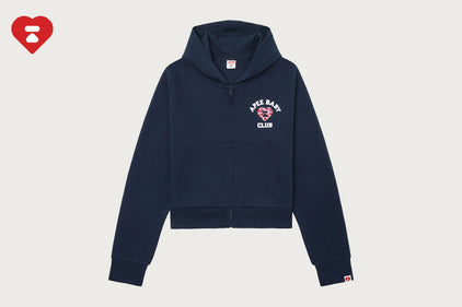 APEE CAMO HEART COLLEGE PRINT KNIT ZIP HOODIE #1