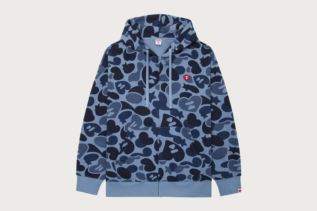 APEE CAMO HEART BADGE KNIT ZIP HOODIE #2 | bape.com