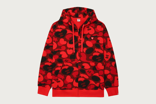 APEE CAMO HEART BADGE KNIT ZIP HOODIE #2
