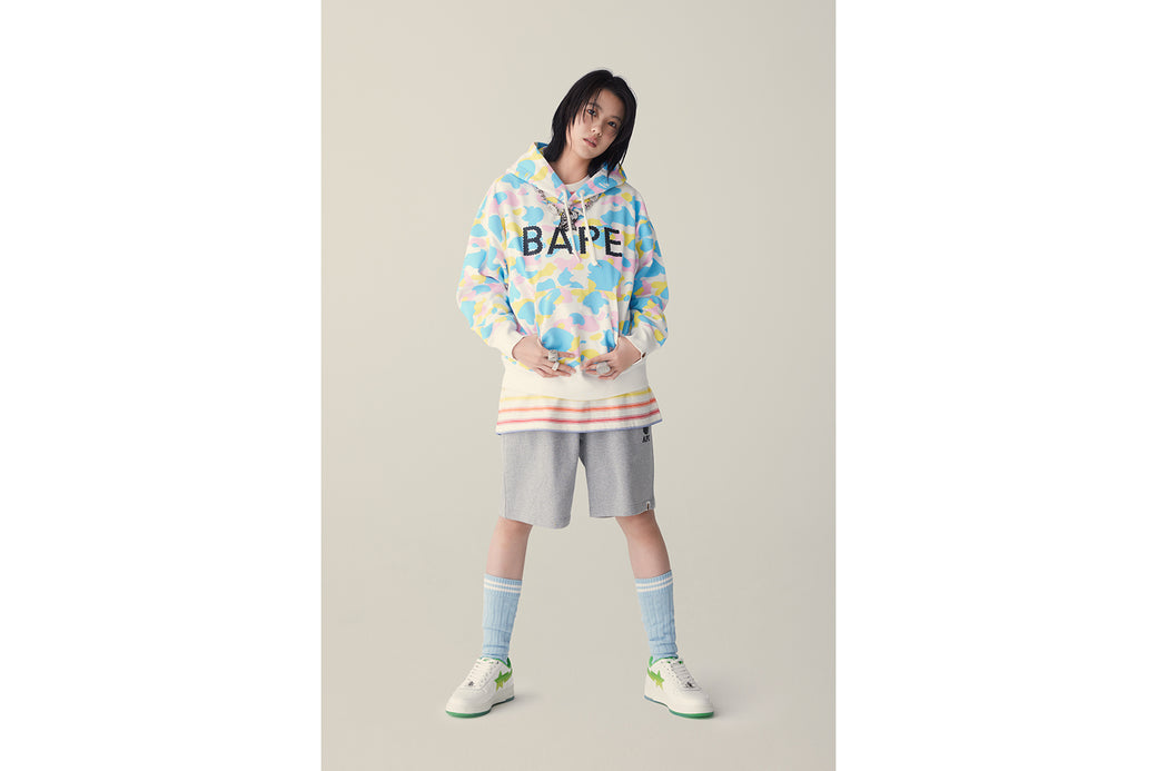 NEW MULTI CAMO LOGO OVERSIZED PULLOVER HOODIE | bape.com