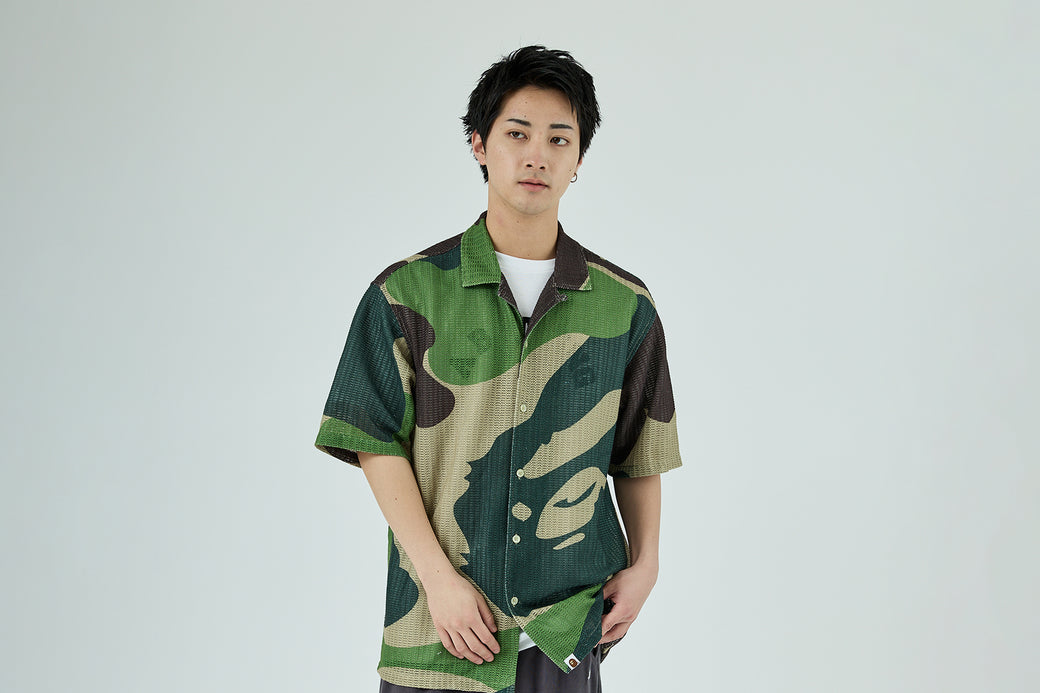 MEGA ABC CAMO MESH SHIRT | bape.com