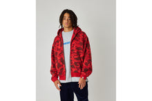 COLOR CAMO HEAVY WASHED CROPPED FIT ZIP HOODIE