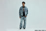 SOLID CAMO JACQUARD DENIM PANTS