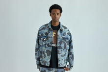 SOLID CAMO JACQUARD DENIM TRUCKER JACKET