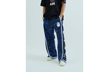 COLOR CAMO MESH HIGH SPLIT SNAP BUTTON RELAXED FIT PANTS