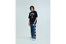 COLOR CAMO MESH HIGH SPLIT SNAP BUTTON RELAXED FIT PANTS